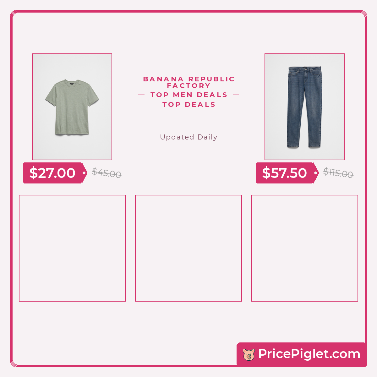 Top Men deals at Banana Republic Factory right now
