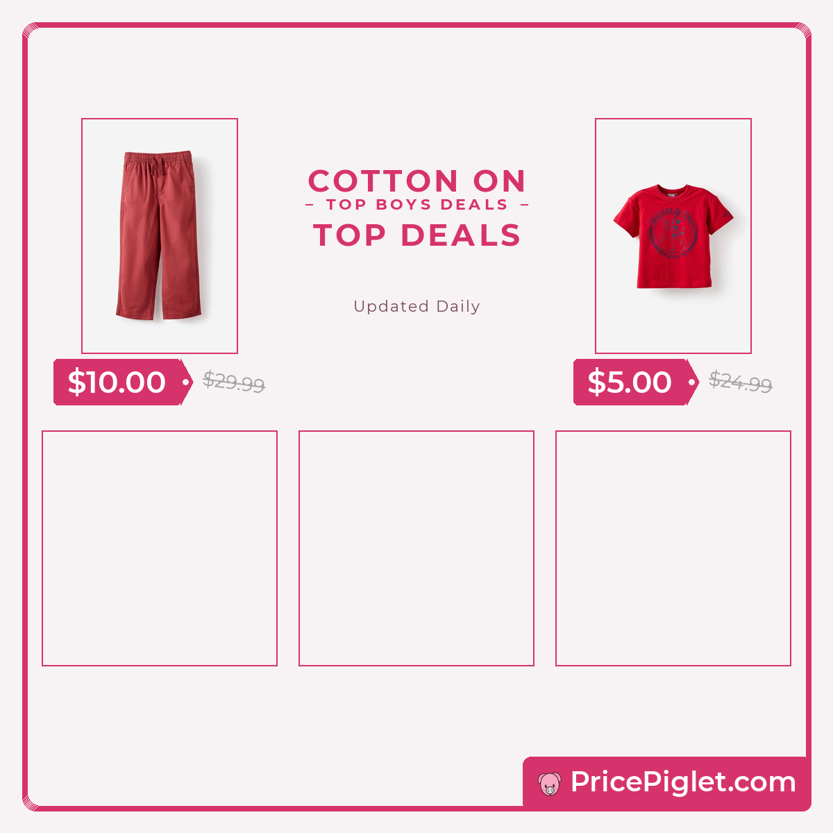 Top Boys deals at Cotton On right now
