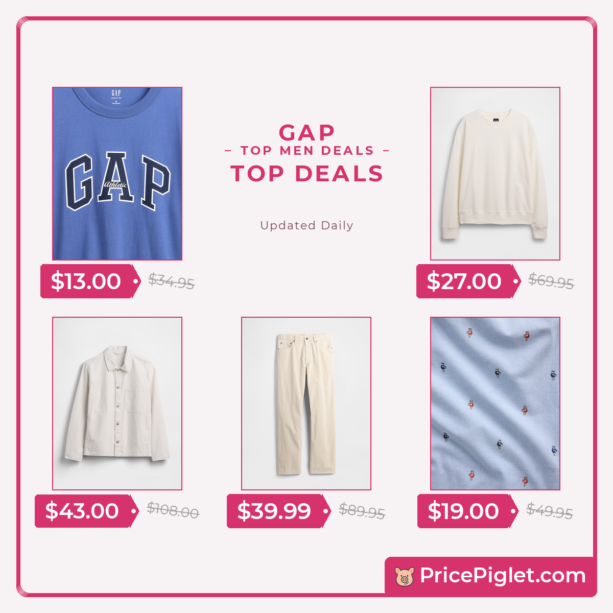 Top Men deals at Gap right now