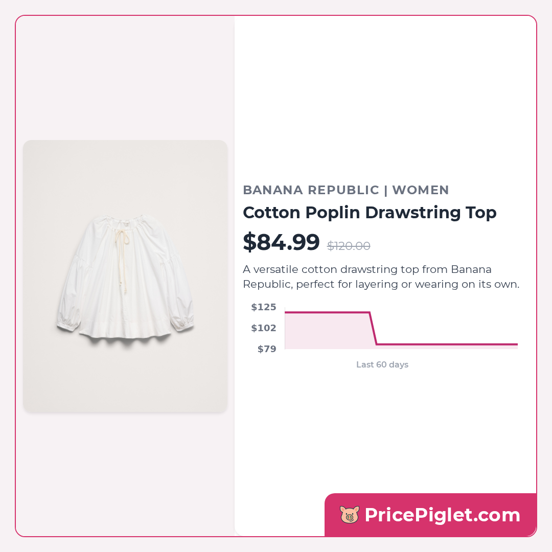 Cotton Poplin Drawstring Top