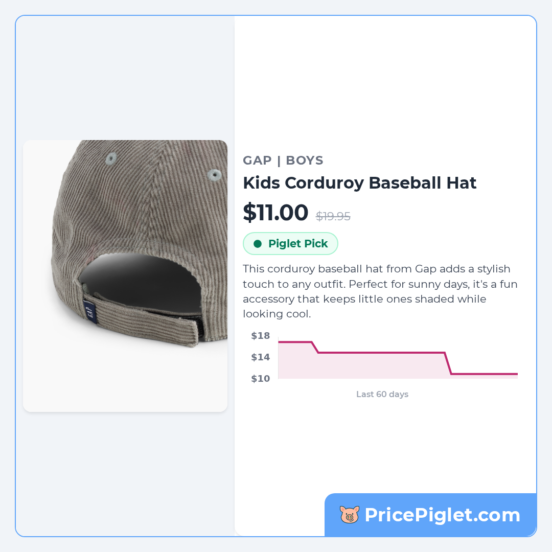 Kids Corduroy Baseball Hat
