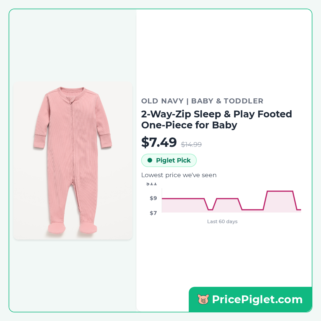 2-Way-Zip Sleep & Play Footed One-Piece for Baby