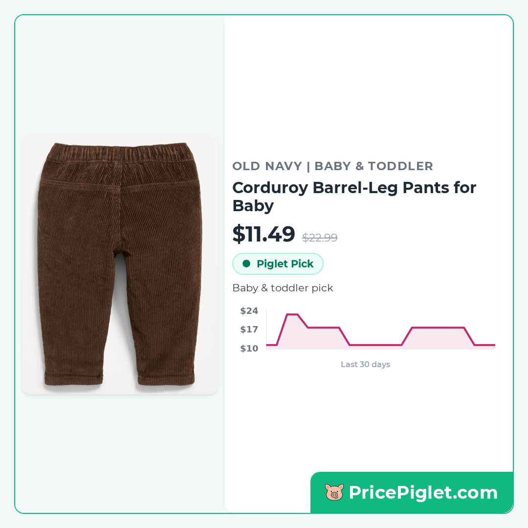 Corduroy Barrel-Leg Pants for Baby