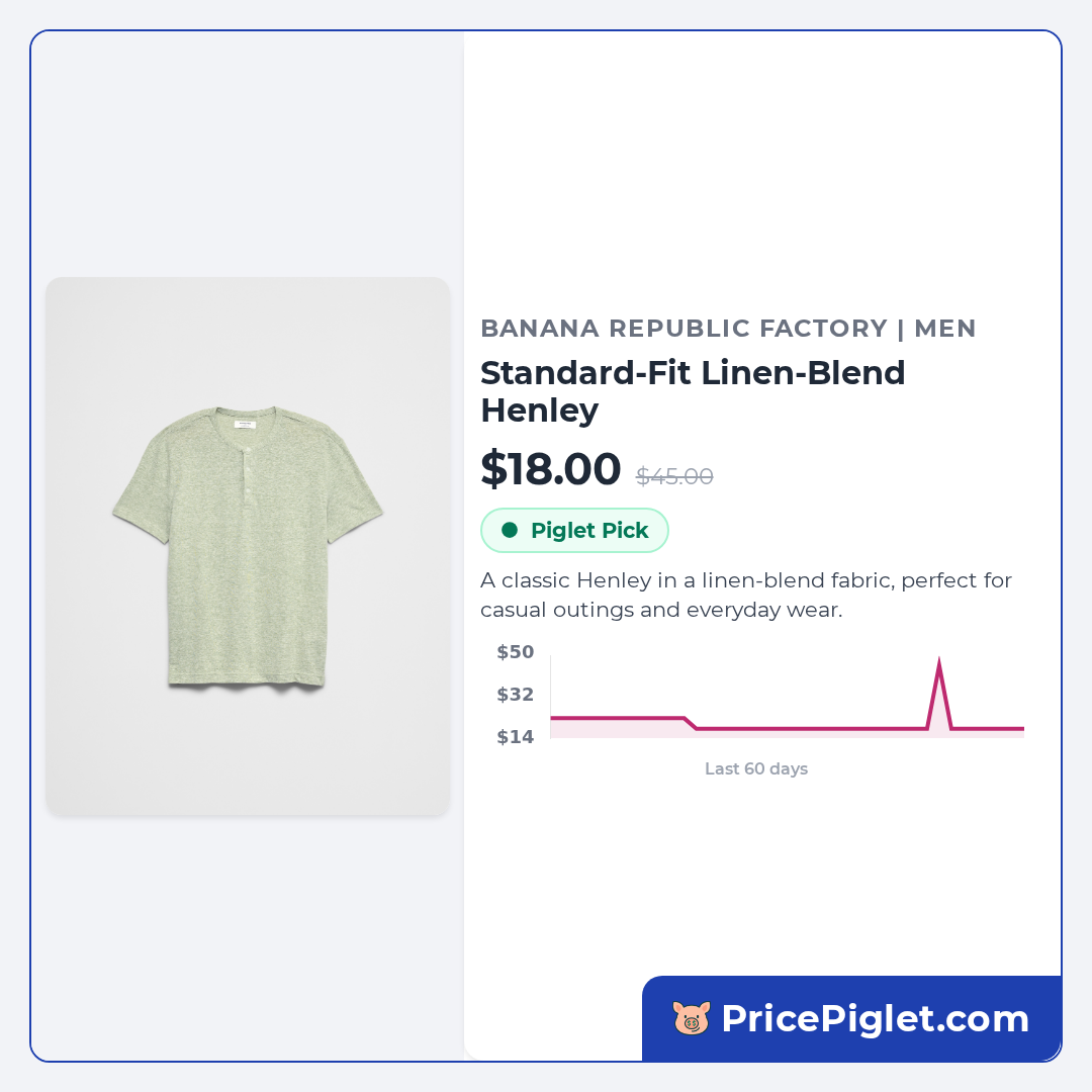 Standard-Fit Linen-Blend Henley