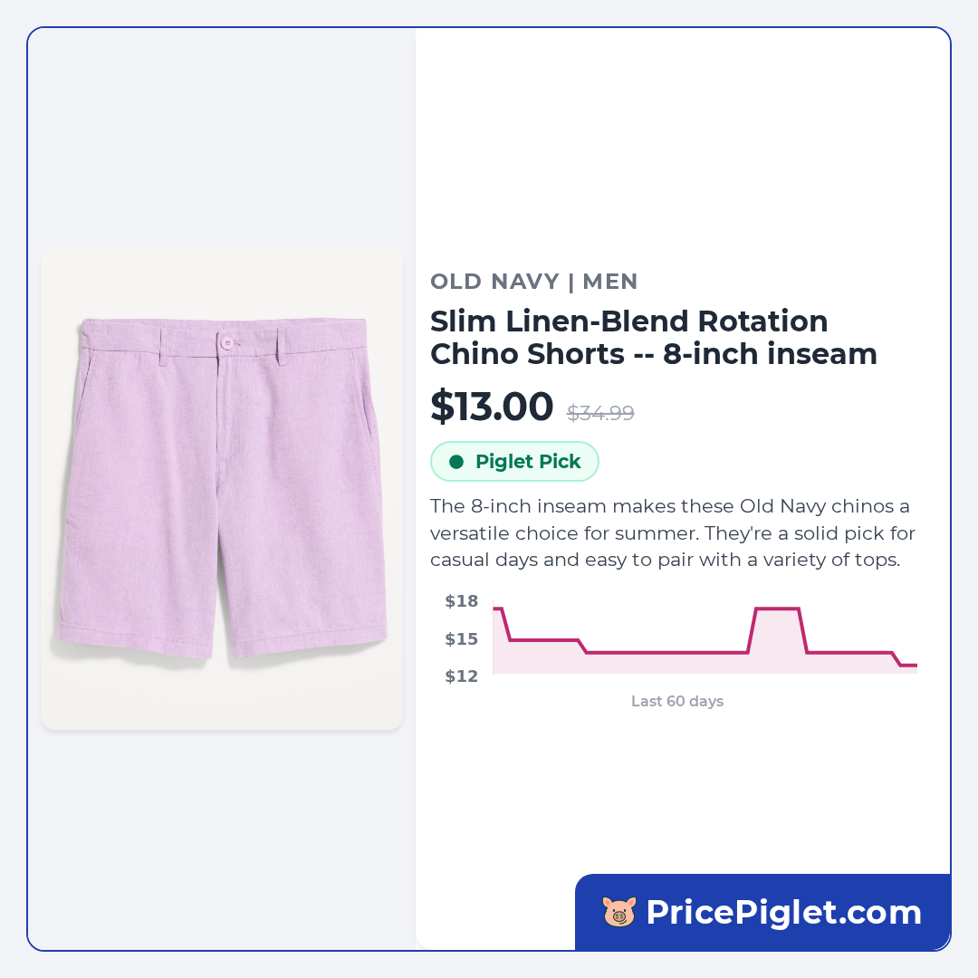 Slim Linen-Blend Rotation Chino Shorts -- 8-inch inseam