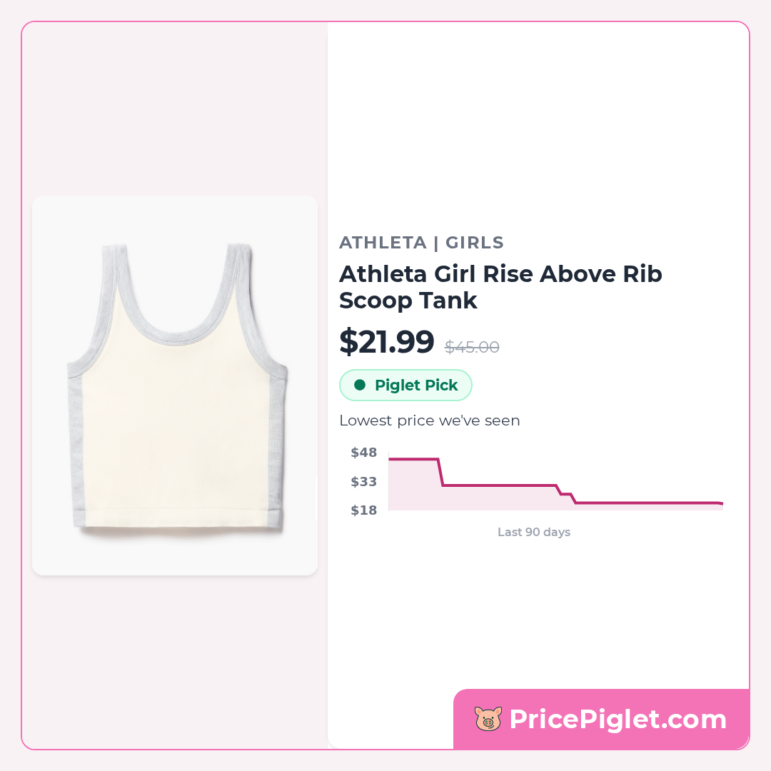 Athleta Girl Rise Above Rib Scoop Tank