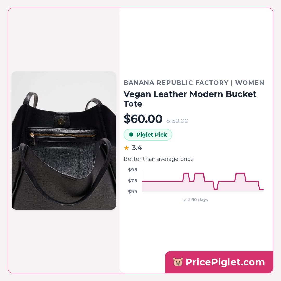 Vegan Leather Modern Bucket Tote