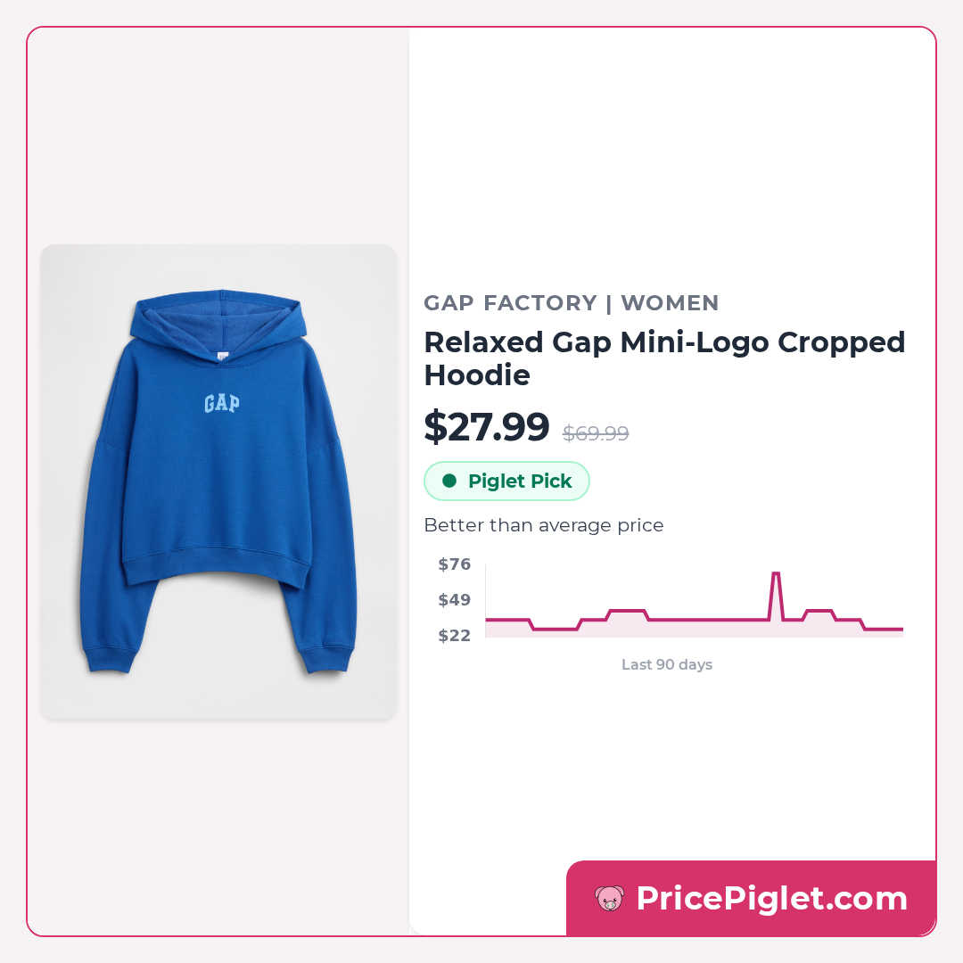 Relaxed Gap Mini-Logo Cropped Hoodie