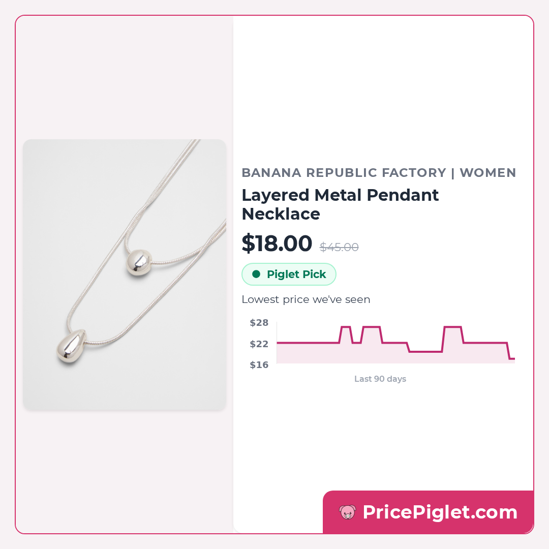 Layered Metal Pendant Necklace