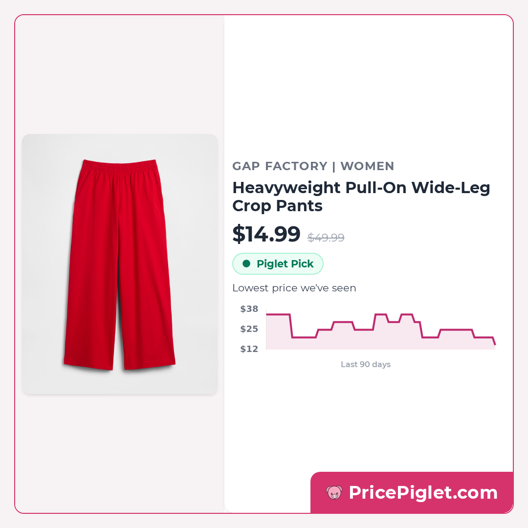Heavyweight Pull-On Wide-Leg Crop Pants
