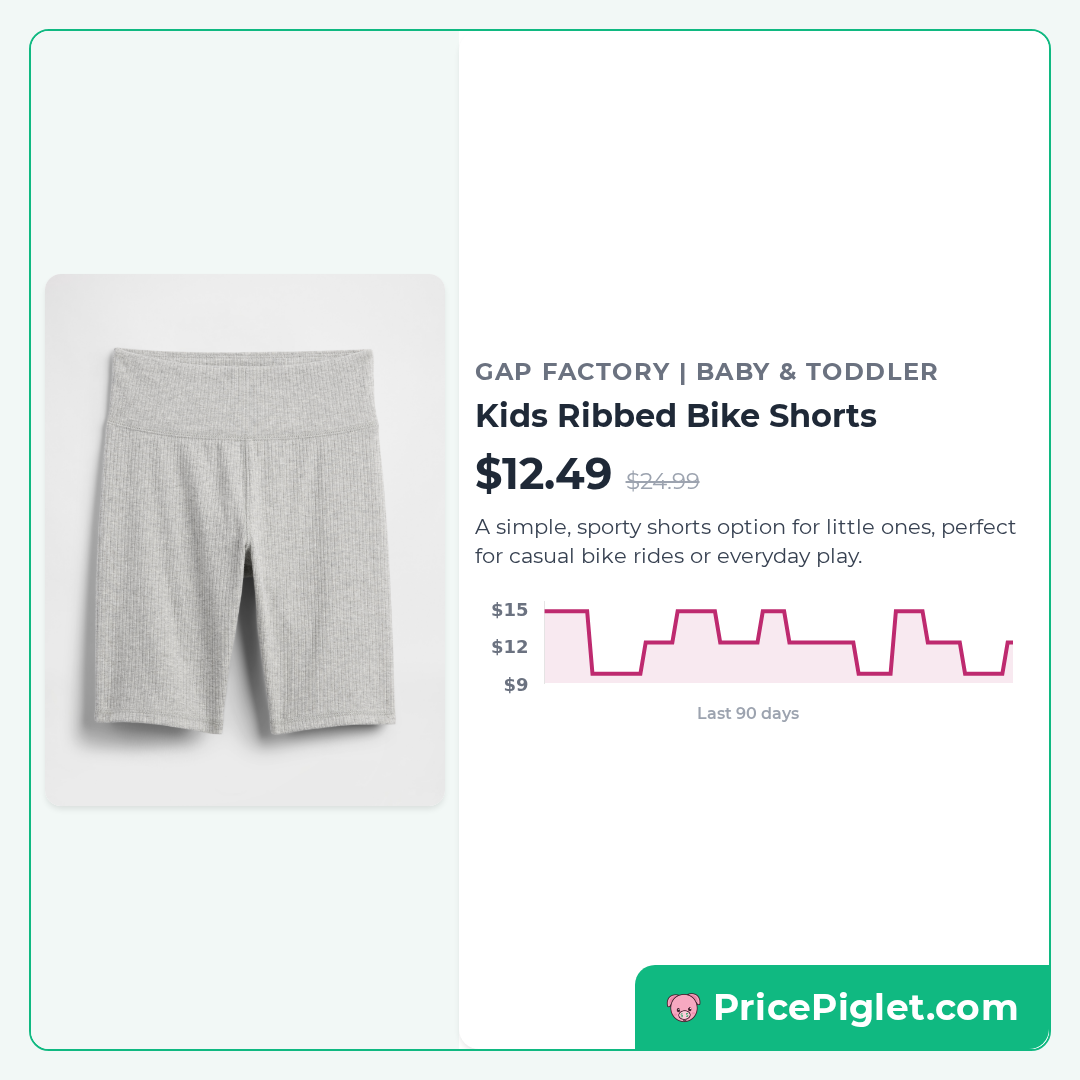 Kids Ribbed Bike Shorts