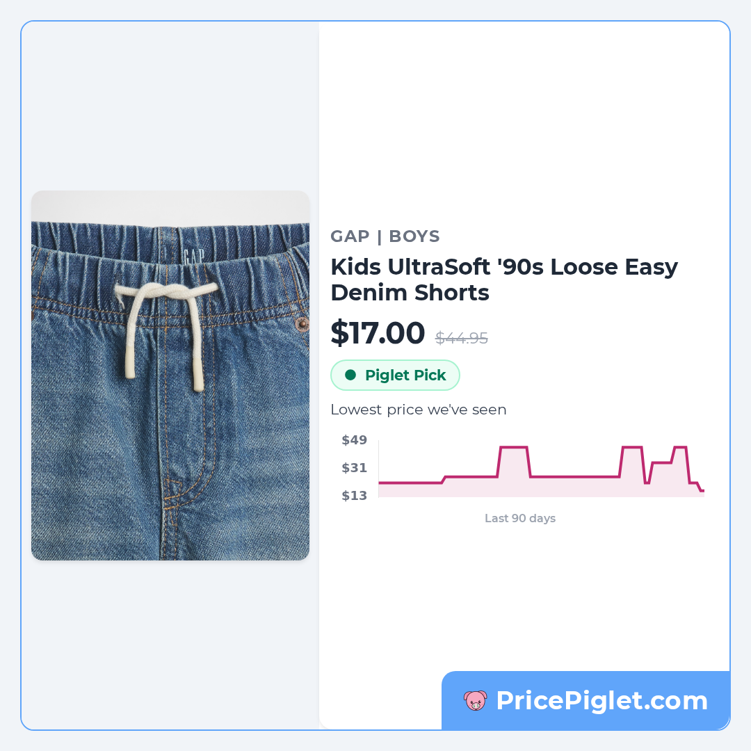 Kids UltraSoft '90s Loose Easy Denim Shorts