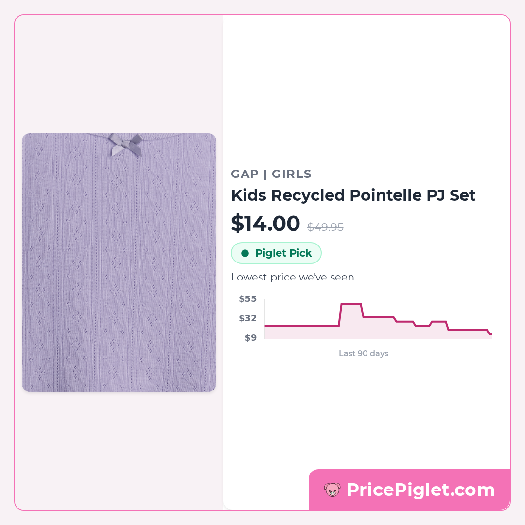 Kids Recycled Pointelle PJ Set
