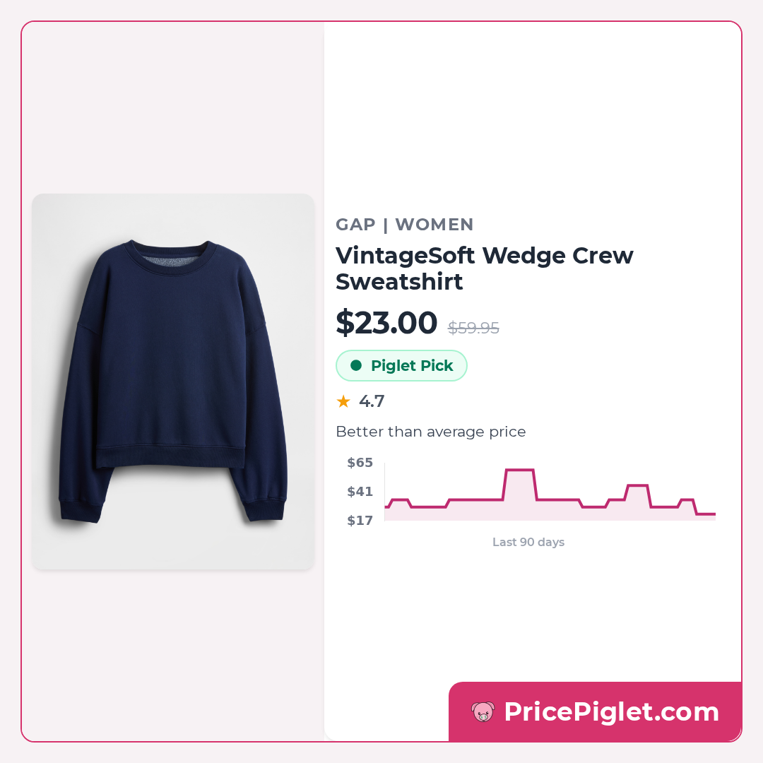 VintageSoft Wedge Crew Sweatshirt