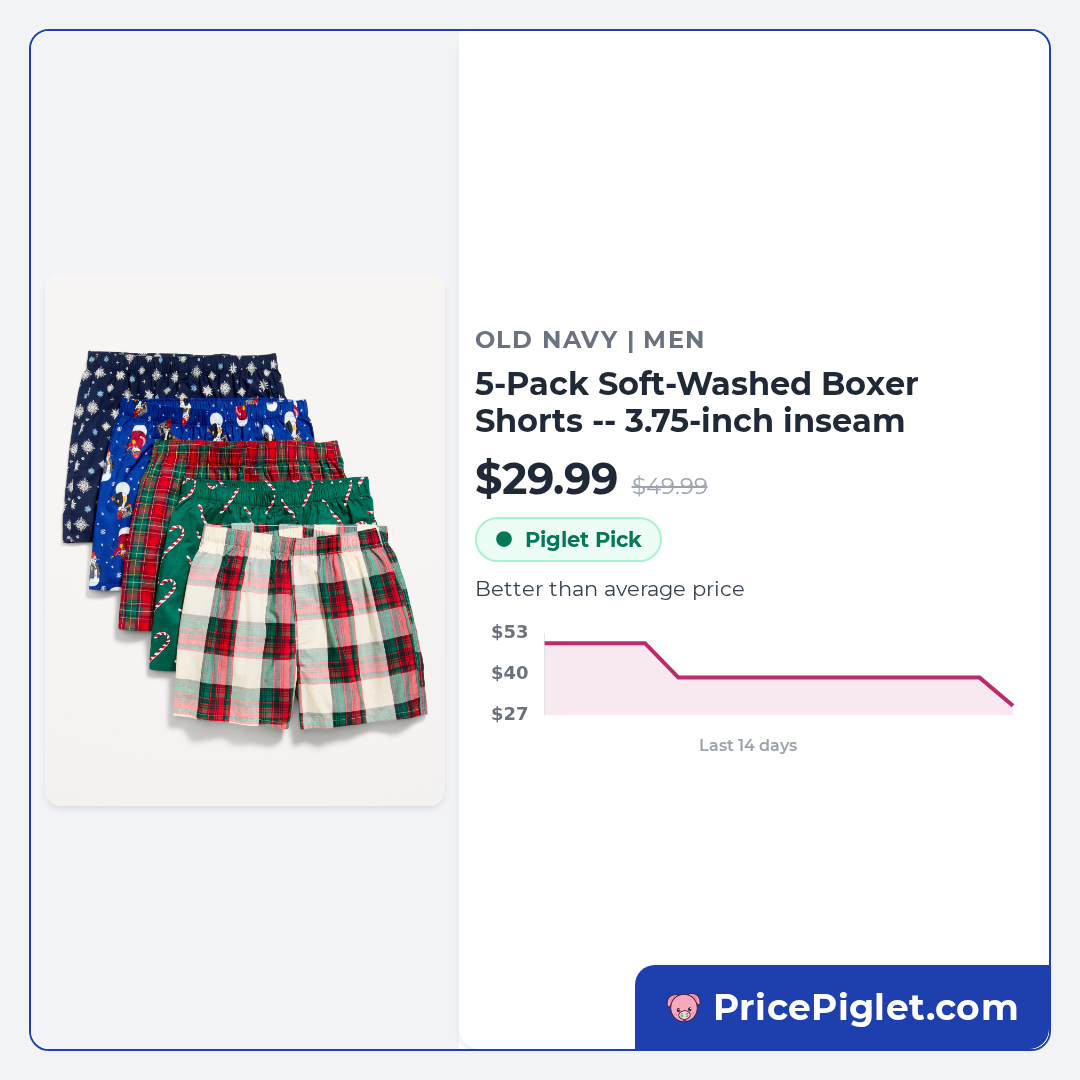 5-Pack Soft-Washed Boxer Shorts -- 3.75-inch inseam