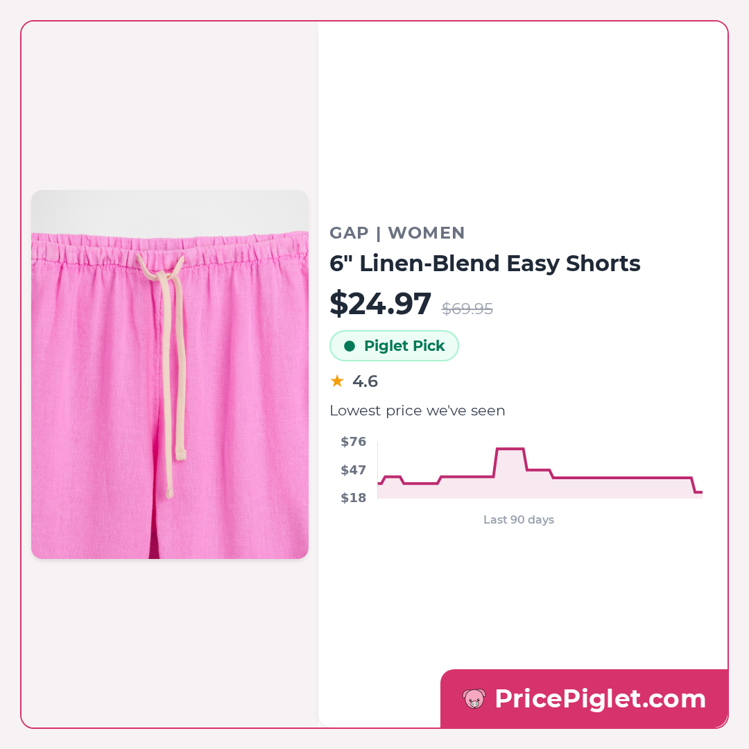 6" Linen-Blend Easy Shorts