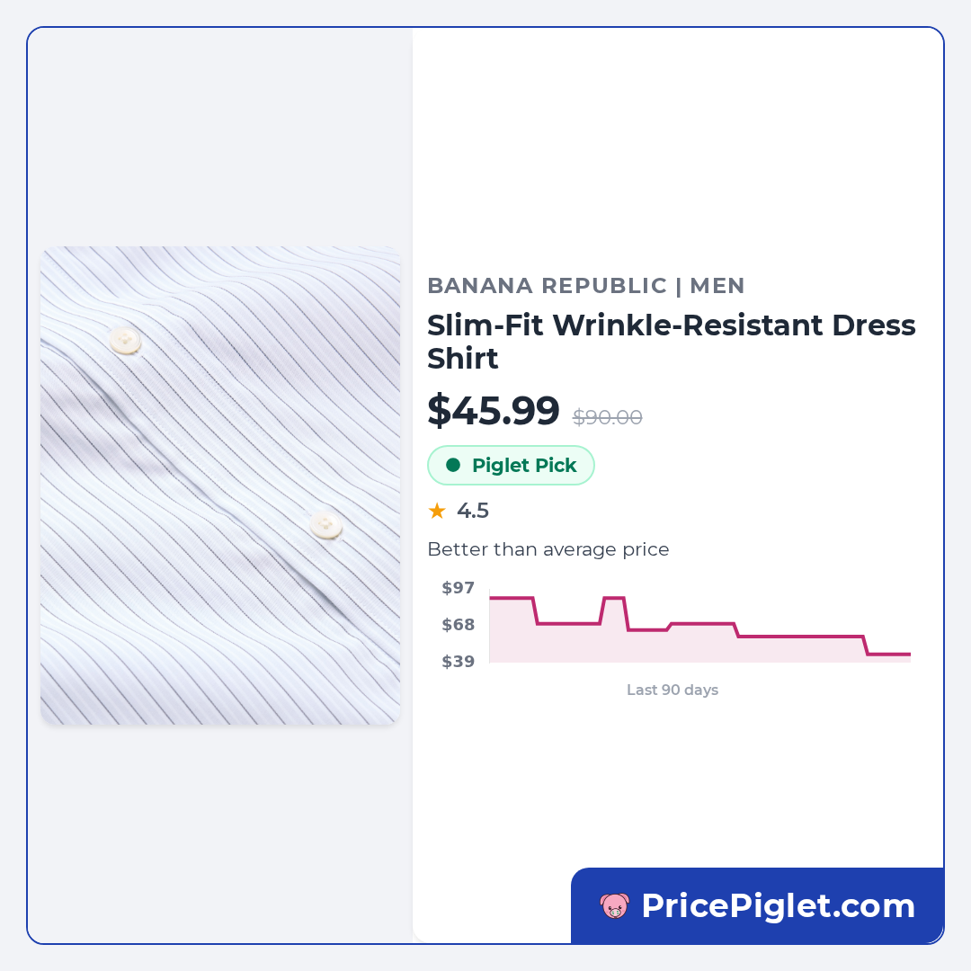 Slim-Fit Wrinkle-Resistant Dress Shirt